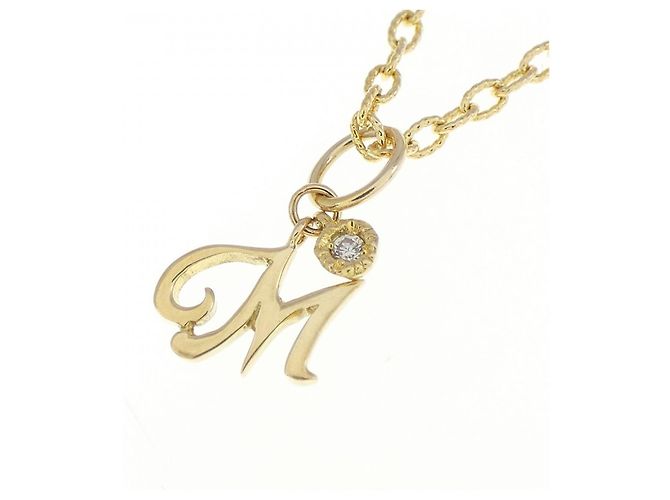 Autre Marque Au750 Diamanten Initialen M Halskette Golden - Ansicht 3