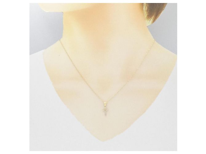 Autre Marque Collana Croce Diamante Au750 D'oro - vista 6
