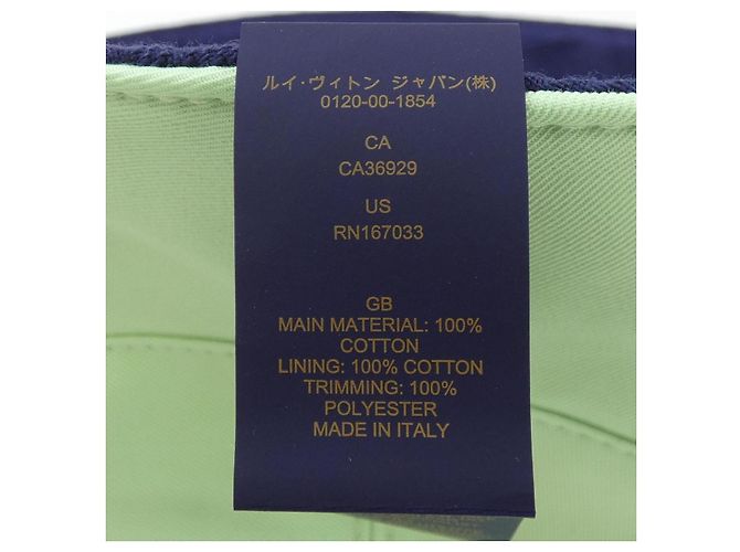 Cappello Louis Vuitton M7438L Verde Blu navy - vista 3
