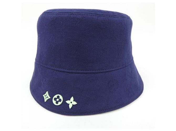 Cappello Louis Vuitton M7438L Verde Blu navy - vista 6