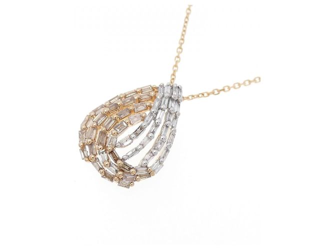Autre Marque Zweifarbige Au750 Diamantkette - Ansicht 3