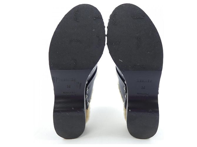 Hermès Shearling-Schuhe Schwarz - Ansicht 4
