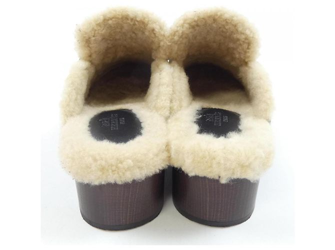 Hermès Shearling-Schuhe Schwarz - Ansicht 5