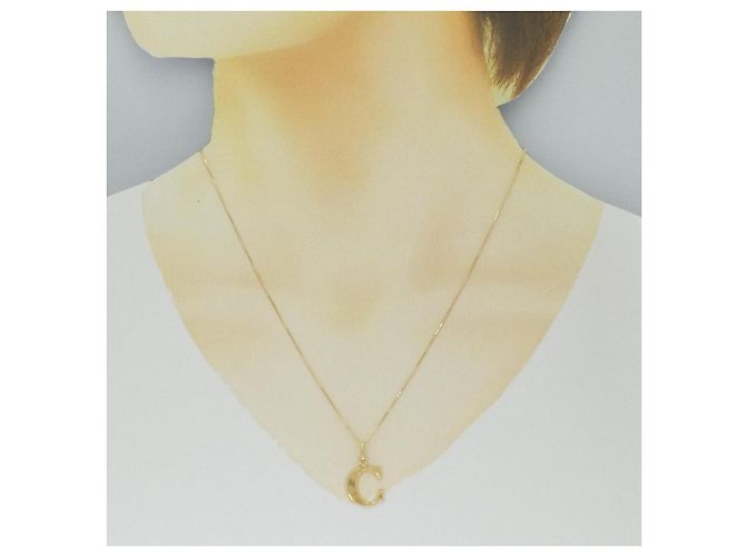 Autre Marque Collana Initial C in Au750 D'oro - vista 6