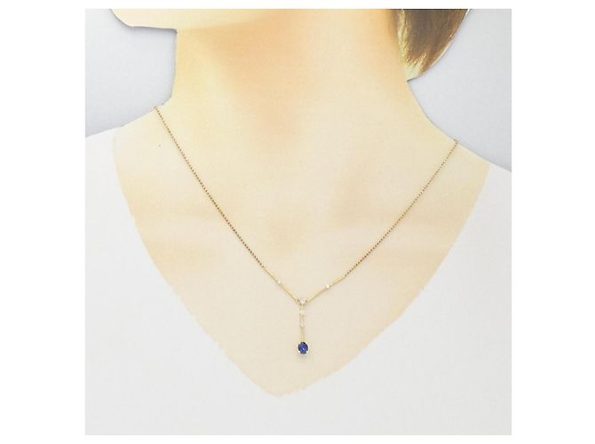 Autre Marque Collana in zaffiri e diamanti Au750 D'oro - vista 6