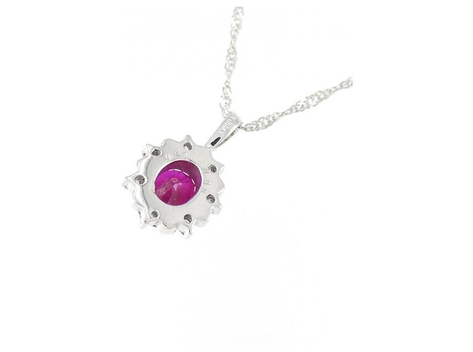 Autre Marque Collar de oro blanco Au750, rubí y diamante Plata - vista 4