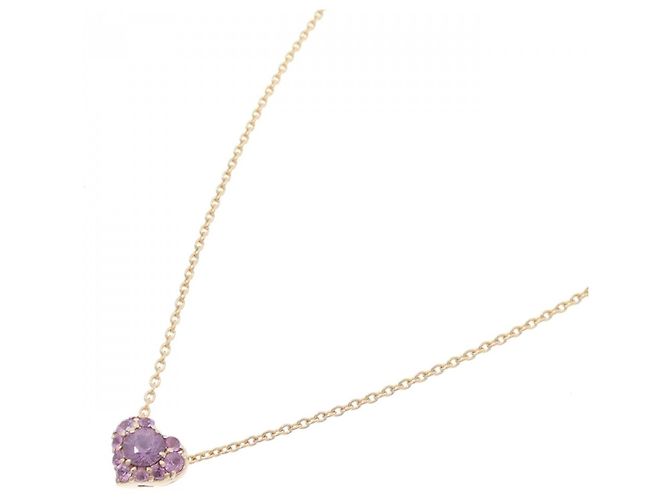 Autre Marque Collana Sapphire Heart in Au750 Rosa - vista 2