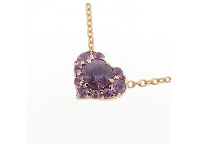 Autre Marque Collana Sapphire Heart in Au750 Rosa - vista 3