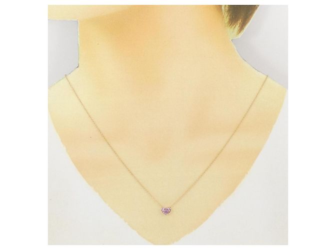 Autre Marque Collana Sapphire Heart in Au750 Rosa - vista 6