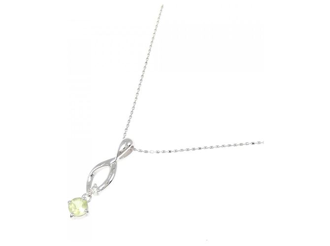 Autre Marque Collana in oro bianco Au750 con peridoto, rubino e diamante Argento - vista 2