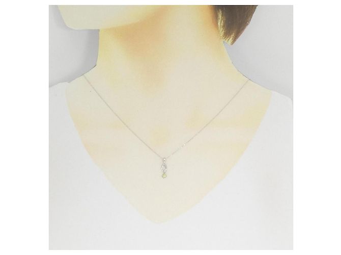 Autre Marque Collana in oro bianco Au750 con peridoto, rubino e diamante Argento - vista 6