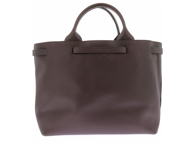 Borsa a mano Longchamp in pelle marrone - vista 3