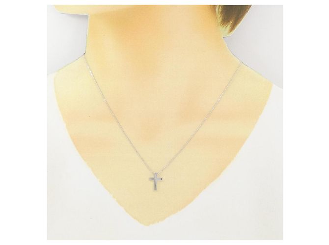 Autre Marque Collana con Croce Au750 Argento - vista 6
