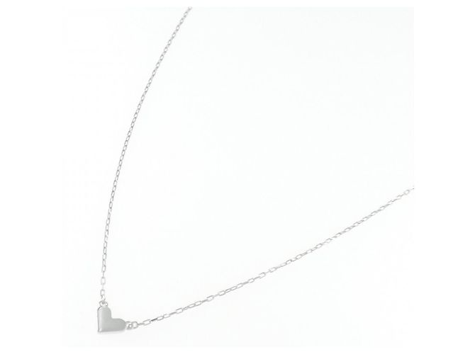 Autre Marque Collana a Cuore in Oro Bianco K10 Argento - vista 2