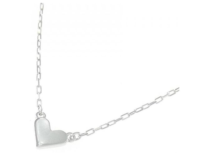 Autre Marque Collana a Cuore in Oro Bianco K10 Argento - vista 3