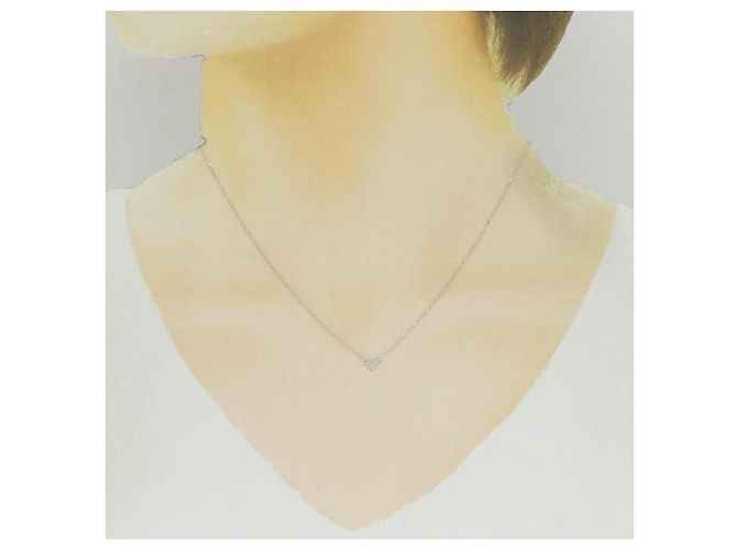 Autre Marque Collana a Cuore in Oro Bianco K10 Argento - vista 5