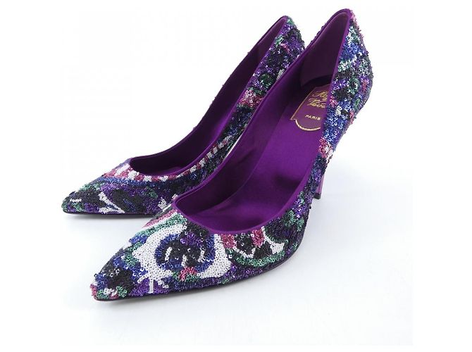 Décolleté Roger Vivier Nero Rosa Porpora - vista 3