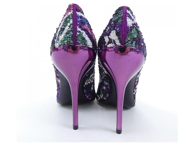Décolleté Roger Vivier Nero Rosa Porpora - vista 5