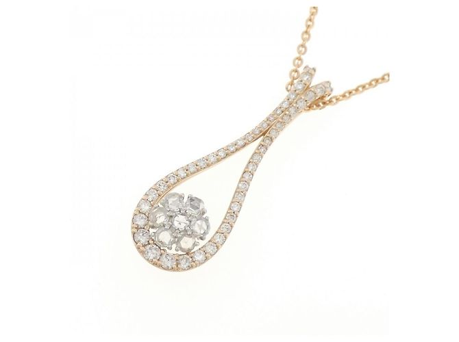 Autre Marque Collana Fiore in Diamanti Au750 Rosa - vista 3