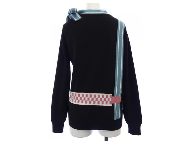 Hermès Hermes 4H2633D8 Punto de cachemira Negro Rosa Azul - vista 2