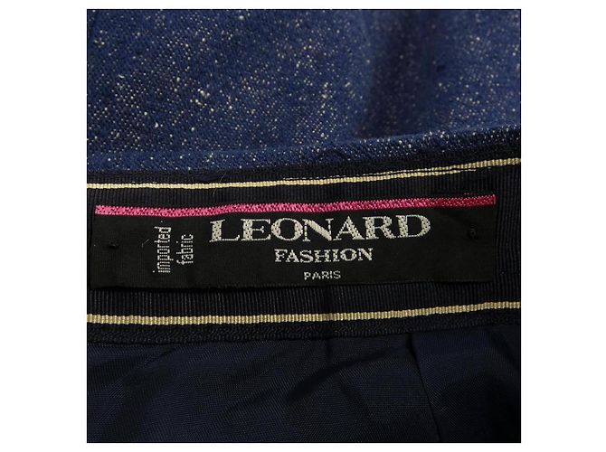 Falda de seda Leonard Fashion Azul Azul marino - vista 4