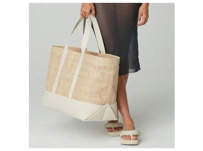 Autre Marque Borsa tote in paglia KITH NYC Beige - vista 3