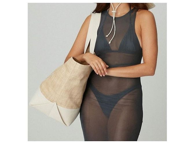 Autre Marque Borsa tote in paglia KITH NYC Beige - vista 4