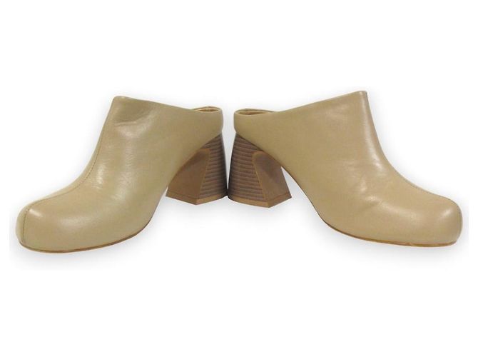 Autre Marque Sandali Sabot in Pelle REMME Beige - vista 5