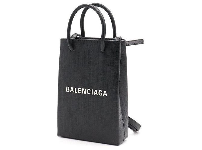 Balenciaga Borsa Tote e Borsa a tracolla Mini porta telefono con logo nero - vista 3