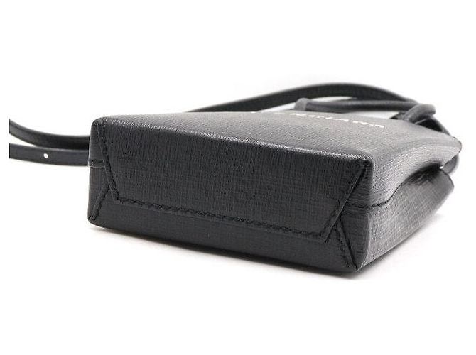 Balenciaga Borsa Tote e Borsa a tracolla Mini porta telefono con logo nero - vista 7