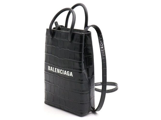 Balenciaga Borsa Tote e Borsa a Tracolla Mini Porta Telefono con Logo Nero - vista 2