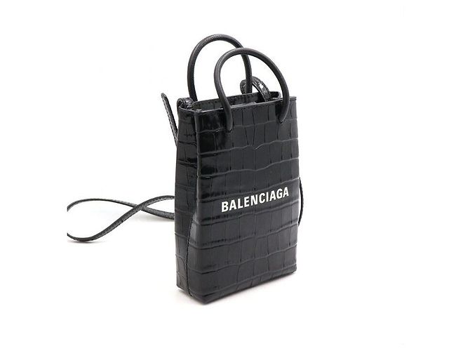 Balenciaga Borsa Tote e Borsa a Tracolla Mini Porta Telefono con Logo Nero - vista 3