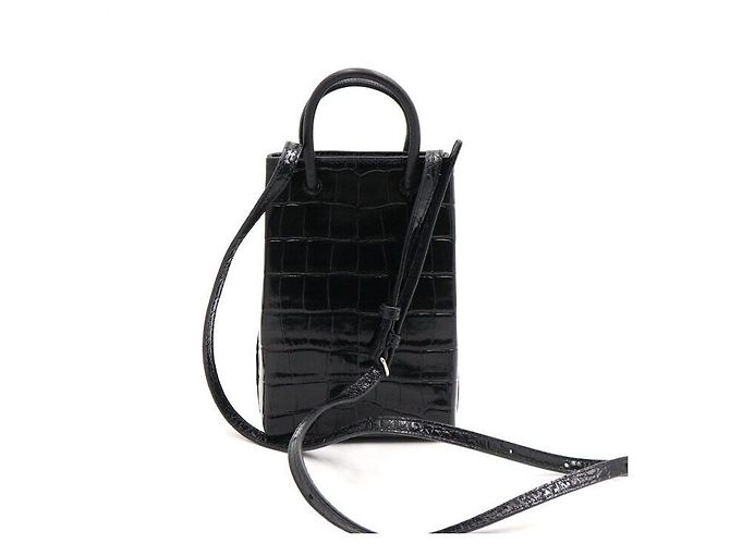 Balenciaga Borsa Tote e Borsa a Tracolla Mini Porta Telefono con Logo Nero - vista 4