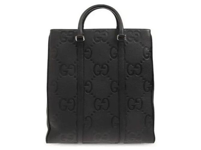 Gucci Borsa Tote GG Jumbo Medium Nero - vista 4