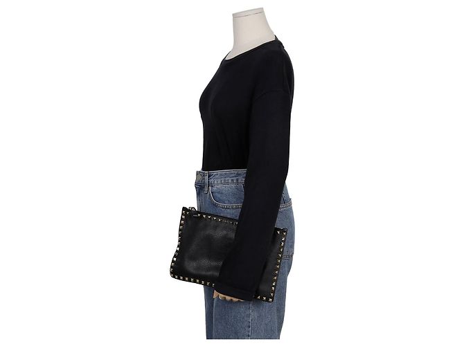 Valentino Clutch Rockstud Negro - vista 11