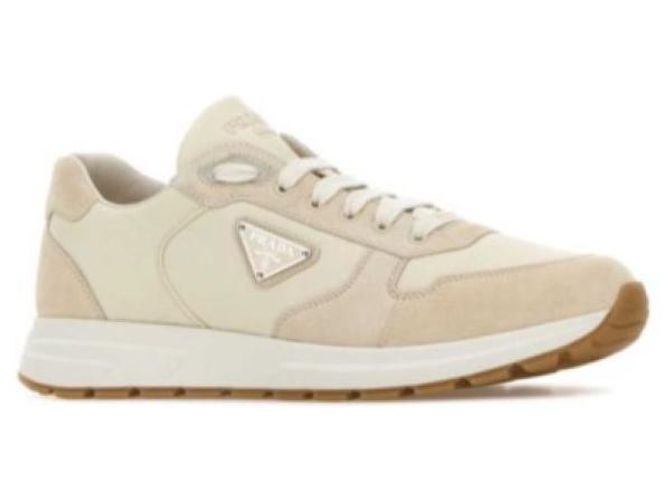 Prada Sneakers in nylon e scamosciato Bianco - vista 4