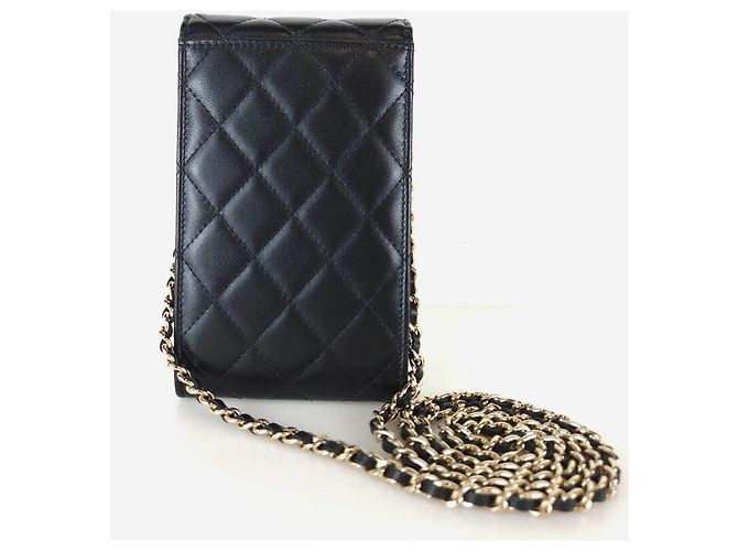 Chanel Borsa a tracolla porta telefono cc CC Nero - vista 4