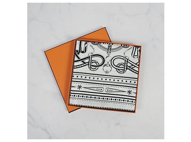 Hermès Sciarpa in seta da donna Grand Tralala Twilly Argento - vista 11