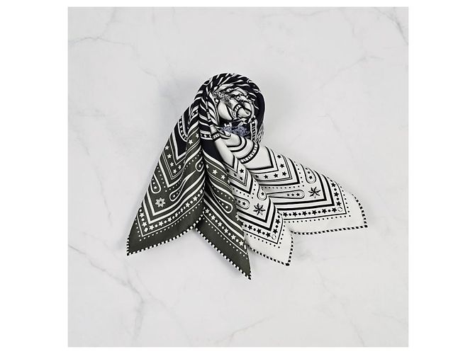 Hermès Sciarpa in seta da donna Grand Tralala Twilly Argento - vista 13