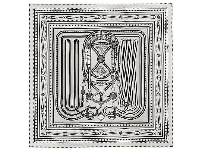 Hermès Sciarpa in seta da donna Grand Tralala Twilly Argento - vista 2