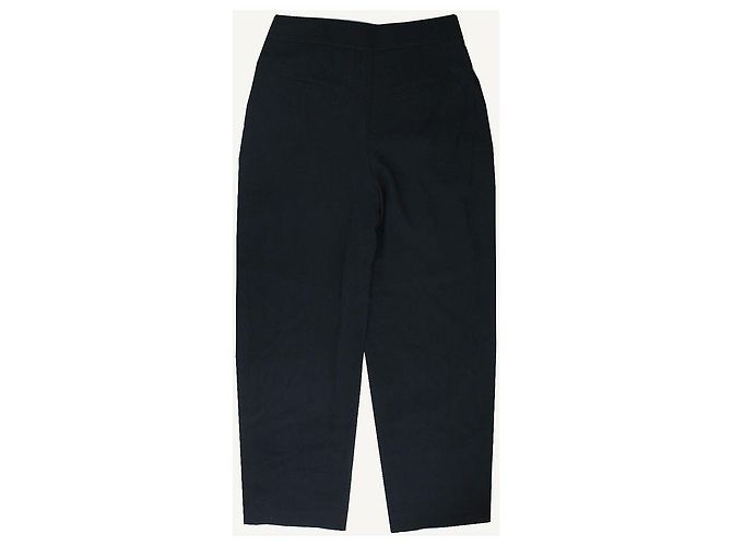 Lanvin Colección Pantalones Anchos con Fruncido Azul Marino Oscuro Negro - vista 2