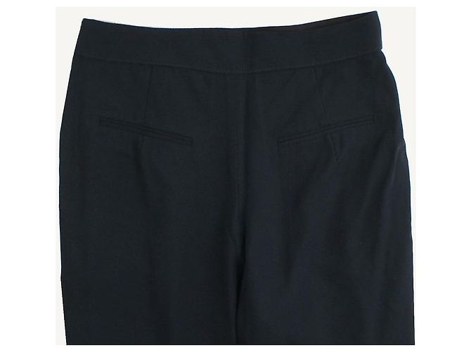 Lanvin Colección Pantalones Anchos con Fruncido Azul Marino Oscuro Negro - vista 5