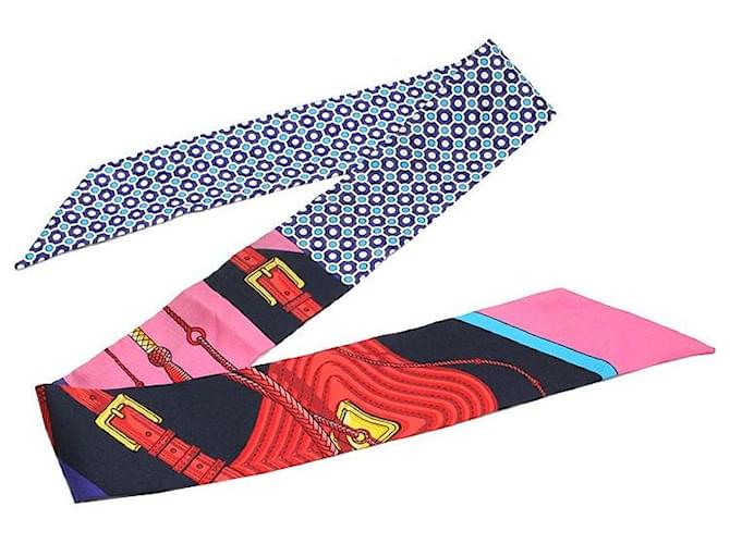 Hermès Foulard Twilly Rosso Harness Multicolore - vista 2