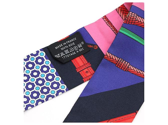 Hermès Foulard Twilly Rosso Harness Multicolore - vista 3