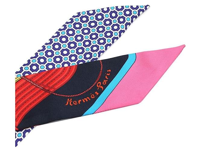 Hermès Foulard Twilly Rosso Harness Multicolore - vista 4