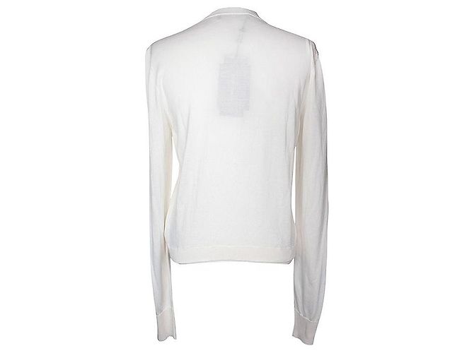 Dolce & Gabbana Cardigan in maglia di seta avorio Bianco - vista 2