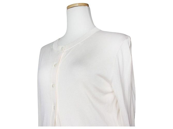 Dolce & Gabbana Cardigan in maglia di seta avorio Bianco - vista 4