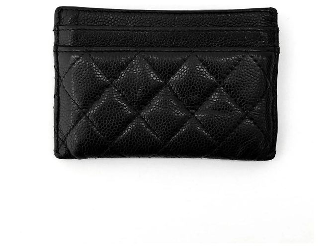 Chanel Tarjetero Boy Classic Caviar Oro Negro - vista 3