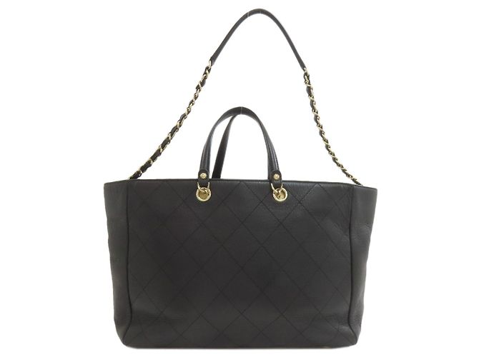 Borsa Tote Chanel Matelassé in pelle nera Nero - vista 2