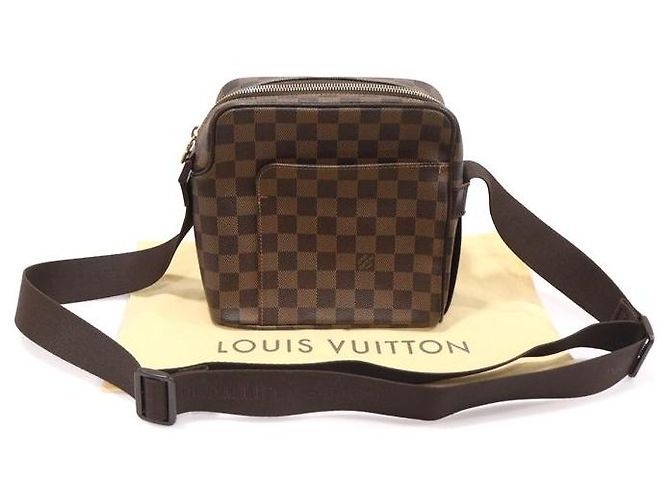 Louis Vuitton Borsa a tracolla Olav PM Damier Ebene Canvas Marrone - vista 2